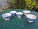 Blue & White Antique Vintage French Café Au Lait Bowls St Amand Petit Déjeuner Bowls photo 9