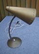 Vintage 1960s Goldtone Maclamp Brass Gooseneck Desk Lamp Perforated Star Shade 20th Century photo 1