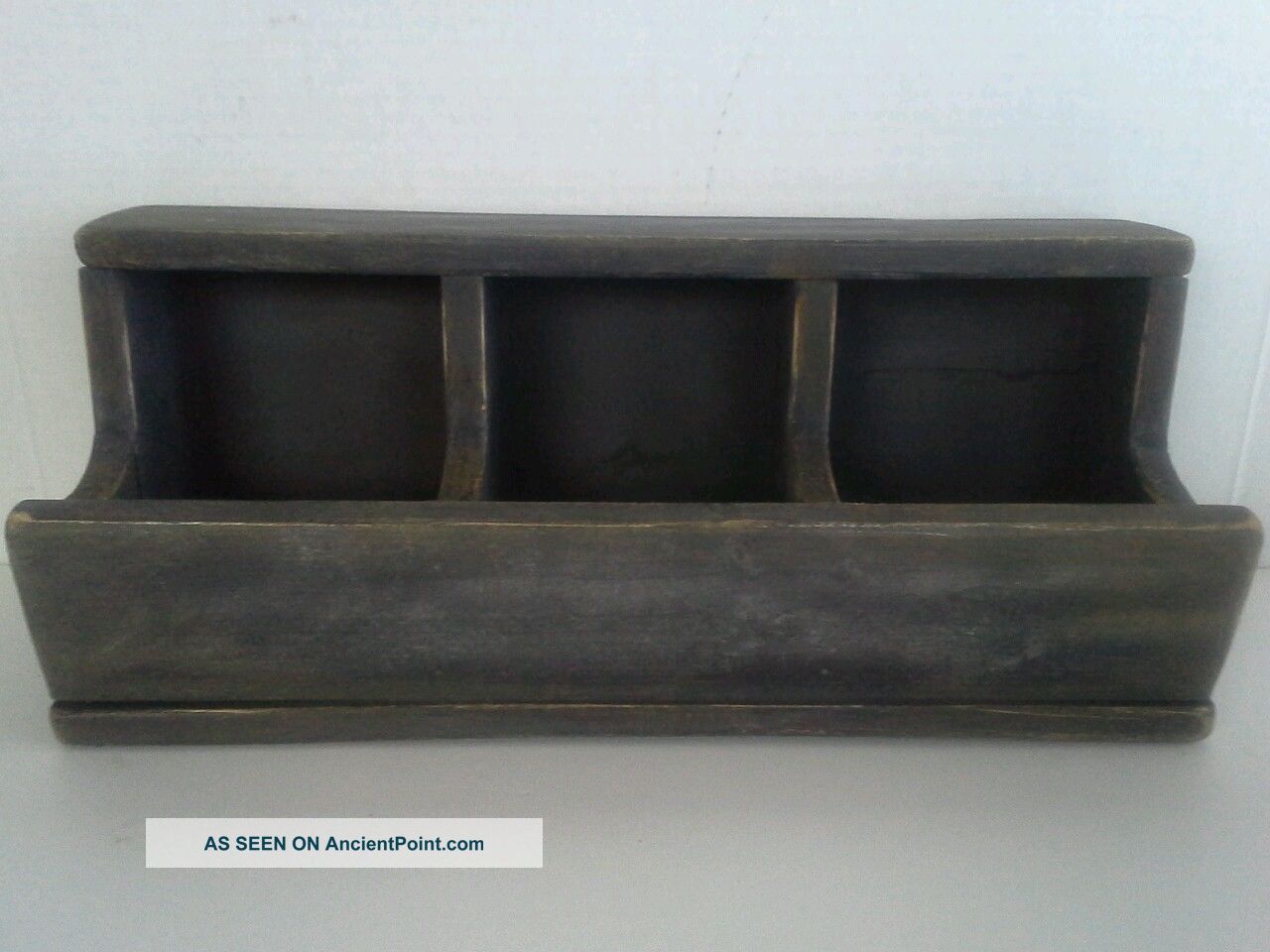 Primitive Country Farmhouse Chicken Coop Cubby Black Distressed Storage Bin Box Primitives photo