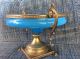 French Bronze Ormolu Blue Opaline Glass Tazza Bowl Stand Other Antique Decorative Arts photo 5