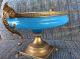 French Bronze Ormolu Blue Opaline Glass Tazza Bowl Stand Other Antique Decorative Arts photo 6