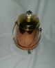 Antique/vintage Ash Bucket Kettle,  Lid Yellow / Red Copper Claws 12 Inches Metalware photo 1