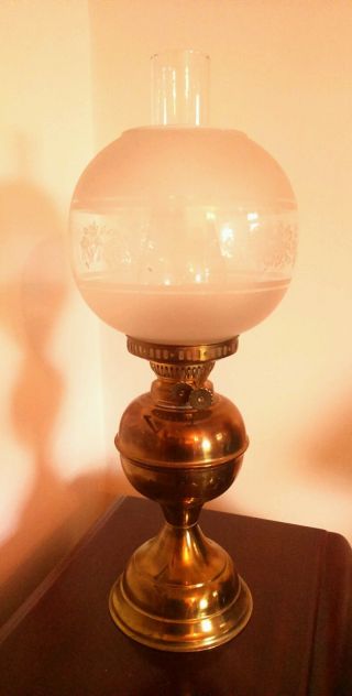 Vintage Brass Oil Lamp photo