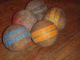 Antique Croquet Balls Ribbed Wood Pre Ww 2 Primitives photo 1