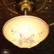 Vintage Art Deco Large Shade And Brass Ceiling Light Fixture Chandelier Chandeliers, Fixtures, Sconces photo 3