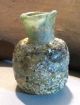 Ancient Roman Bottle Flask Patina Glass 2th Century Roman photo 1