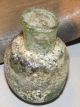 Ancient Roman Bottle Flask Patina Glass 2th Century Roman photo 2