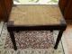 Antique Piano Or Vanity Bench Woven Rush Seat & Dark Wood W/turned Legs 1900-1950 photo 1
