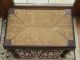 Antique Piano Or Vanity Bench Woven Rush Seat & Dark Wood W/turned Legs 1900-1950 photo 2