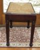 Antique Piano Or Vanity Bench Woven Rush Seat & Dark Wood W/turned Legs 1900-1950 photo 3