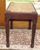 Antique Piano Or Vanity Bench Woven Rush Seat & Dark Wood W/turned Legs 1900-1950 photo 4
