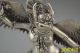 Collectible Rare Old Tibet Silver Carve Hawk Man Cointegrant God Warrior Statue Other Antique Chinese Statues photo 1