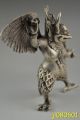 Collectible Rare Old Tibet Silver Carve Hawk Man Cointegrant God Warrior Statue Other Antique Chinese Statues photo 2