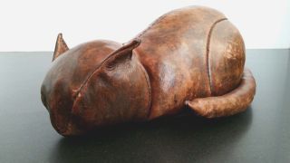 Rare Antique Leather Abercrombie Dimitri Omersa Cat: Made In England photo