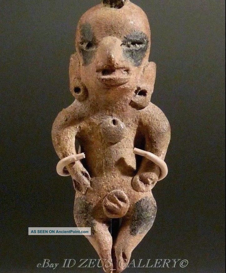 Pre Columbian Veracruz Pottery Infant Figure Painted Rare Mayan Classic Period The Americas photo