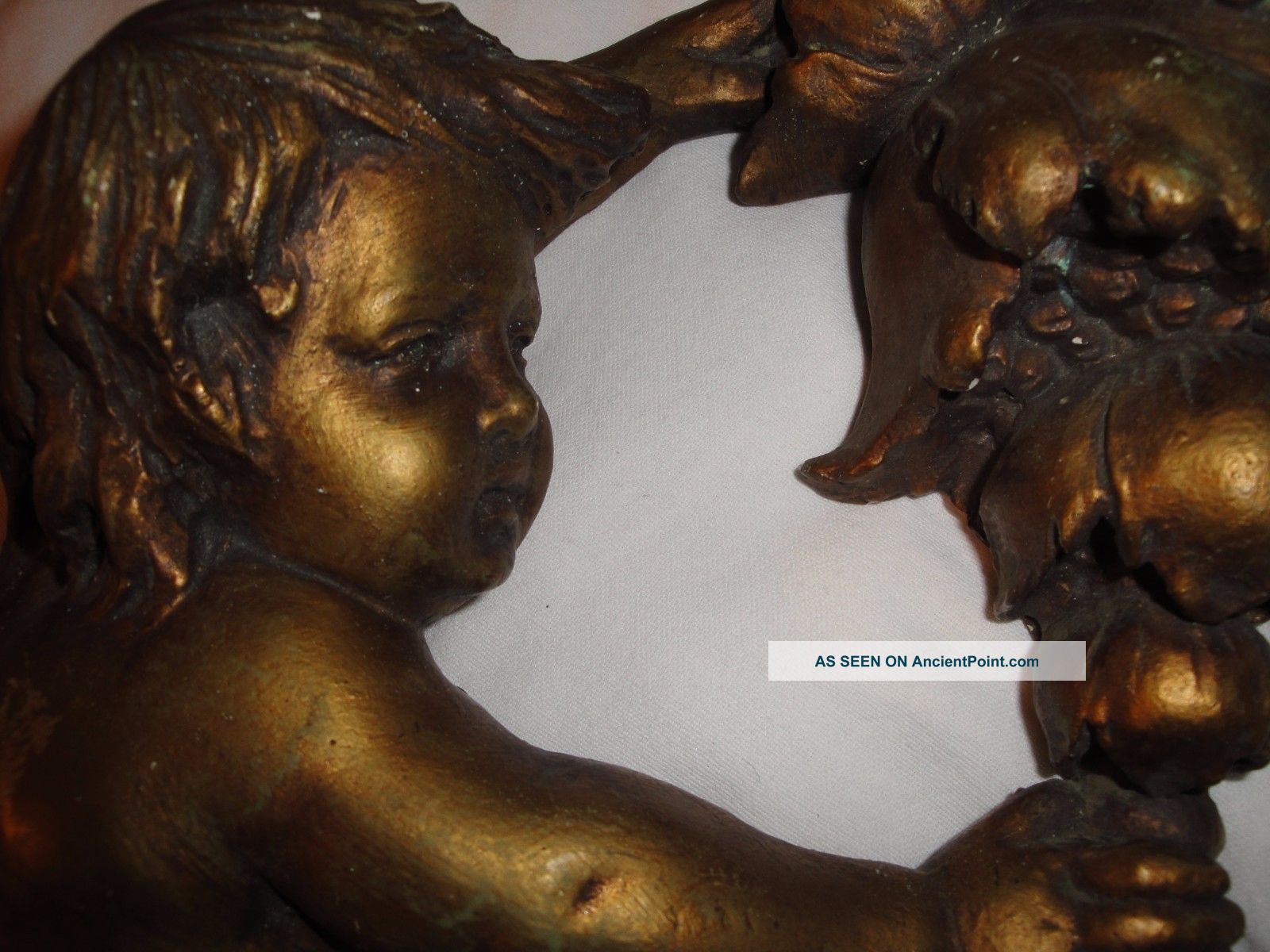 Antique Cherub Pair Stunning Faces And Patina Wall Decor Chandeliers, Fixtures, Sconces photo