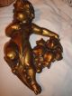 Antique Cherub Pair Stunning Faces And Patina Wall Decor Chandeliers, Fixtures, Sconces photo 7