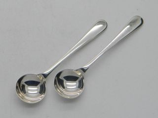 1973 - Solid Silver Hm Old English Condiment Salt Spoons - Bryan Savage photo