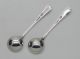 1973 - Solid Silver Hm Old English Condiment Salt Spoons - Bryan Savage Salt & Pepper Shakers photo 1