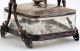 Antique Sardine Box Fish Dish Silver Plate Stand Etched Glass Victorian Serving Victorian photo 3