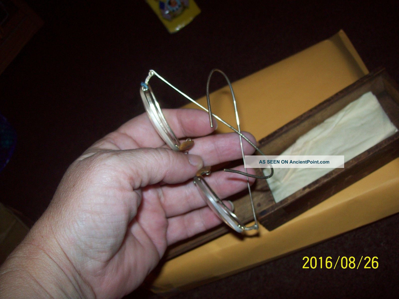 F.  A Hardy & Co.  Opticians Usa,  1900s Antique Glasses In Wooden Box Optical photo