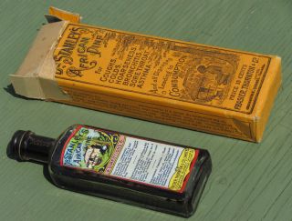 Antique Dr Stanley ' S African Pine Consumption Elixer Apothecary Bottle Mib photo