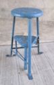 Vintage Industrial Metal Stool W/ Swivel Step Seat - Chair - Kitchen - Blue (8) Post-1950 photo 1