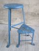 Vintage Industrial Metal Stool W/ Swivel Step Seat - Chair - Kitchen - Blue (8) Post-1950 photo 2