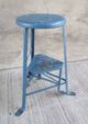 Vintage Industrial Metal Stool W/ Swivel Step Seat - Chair - Kitchen - Blue (8) Post-1950 photo 3