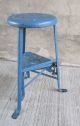 Vintage Industrial Metal Stool W/ Swivel Step Seat - Chair - Kitchen - Blue (8) Post-1950 photo 4
