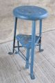 Vintage Industrial Metal Stool W/ Swivel Step Seat - Chair - Kitchen - Blue (8) Post-1950 photo 5