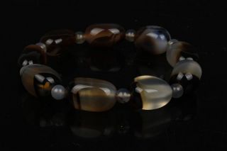 Chinese Handmade Exquisite Natural Chalcedony Bracelet 4.  33 Inch photo