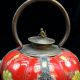 Chinese Ancient Tibet Silver Inlay Ceramic Handmade Painting Pumpkins Teapot Teapots photo 5