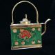 Chinese Ancient Tibet Silver Inlay Ceramic Handmade Hip Flask Teapots photo 3