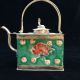 Chinese Ancient Tibet Silver Inlay Ceramic Handmade Hip Flask Teapots photo 4