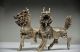 Chinese Silver Copper Handwork Carved Pair Unicorn Statue Other Antique Chinese Statues photo 1