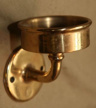 Vintage Architectural Brass General Huber Co Wall Mount Bathroom Cup Holder photo