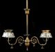 Antique Victorian Nouveau Japanned Copper Gas Chandelier Holophane Light Fixture Chandeliers, Fixtures, Sconces photo 1