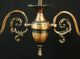 Antique Victorian Nouveau Japanned Copper Gas Chandelier Holophane Light Fixture Chandeliers, Fixtures, Sconces photo 2