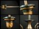 Antique Victorian Nouveau Japanned Copper Gas Chandelier Holophane Light Fixture Chandeliers, Fixtures, Sconces photo 5