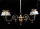 Antique Victorian Nouveau Japanned Copper Gas Chandelier Holophane Light Fixture Chandeliers, Fixtures, Sconces photo 7