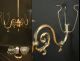 Antique Victorian Nouveau Japanned Copper Gas Chandelier Holophane Light Fixture Chandeliers, Fixtures, Sconces photo 8
