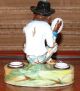 Antique Meissen Monkey Double Inkwell Porcelain Figurine Figurines photo 2