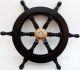 Nautical Wooden Ship Wheel Pirate Captain Brass Boat Steering Home Wall Decor Other Maritime Antiques photo 1