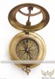 Nautical Maritime West London Stempunk Brass Sundial Compass Push Button Pirate Compasses photo 4