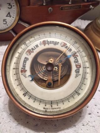 Antique German Brass Desk Or Shelf Barometer - photo