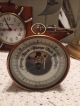 Antique German Brass Desk Or Shelf Barometer - Barometers photo 6