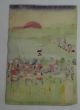 Orig Japanese Woodblock Print Warrior ' S March Picture Sunrise Beginning Of Fight Prints photo 6