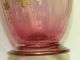 Antique Mont Joye Legras Victorian Pale Cranberry Pink Ribbed Glass Vase W/ Gold Vases photo 9