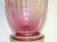 Antique Mont Joye Legras Victorian Pale Cranberry Pink Ribbed Glass Vase W/ Gold Vases photo 8